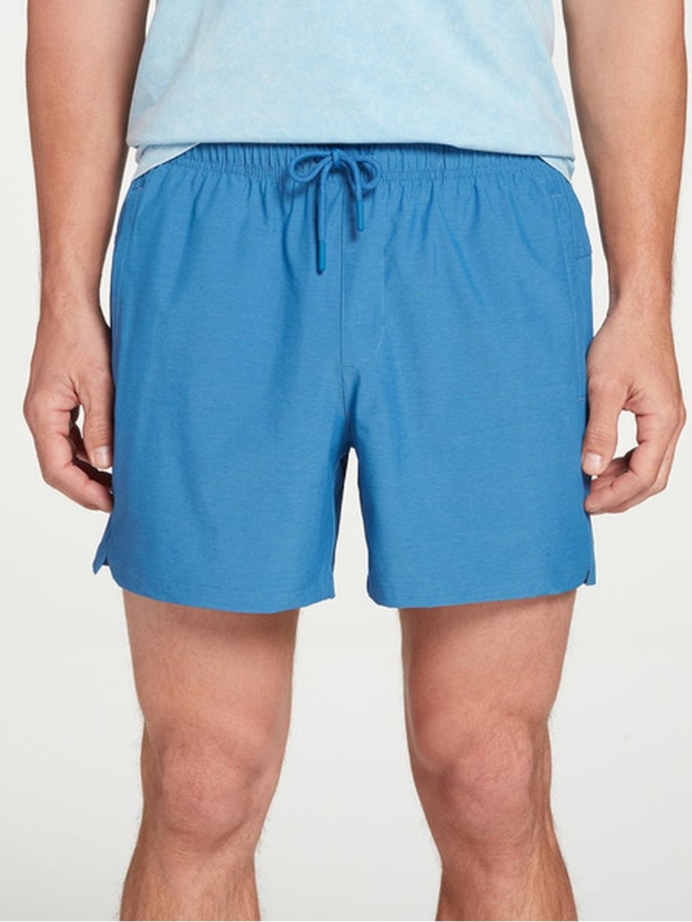 VRST Men's 2XL Woven Nylon 5” Short Comet Blue Heather w Drawstring Waist LINED